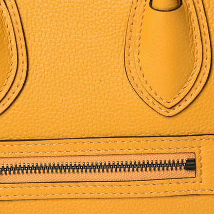 Celine Drummed Calfskin Micro Luggage Ocre 10 of 13
