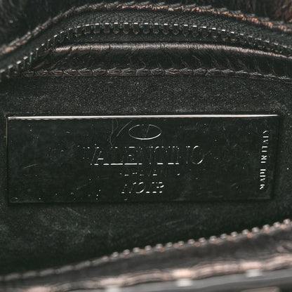 Valentino Garavani Craquele Calfskin Mini Guitar Flap Pocket Shoulder Bag Black 6 of 9