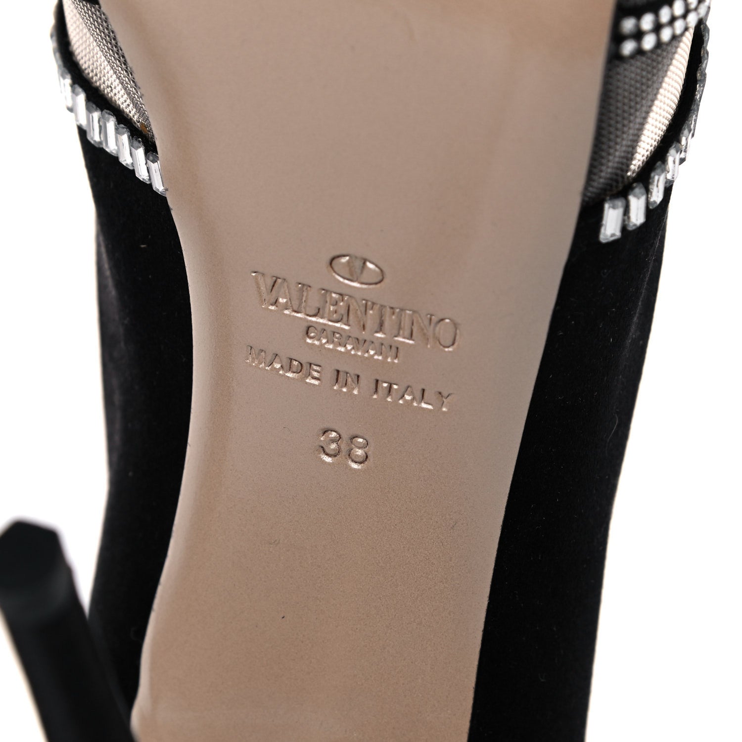 Valentino Garavani Satin Crystal Versailles Bow Peep Toe Platform High Heel Pumps 38 Black 6 of 15