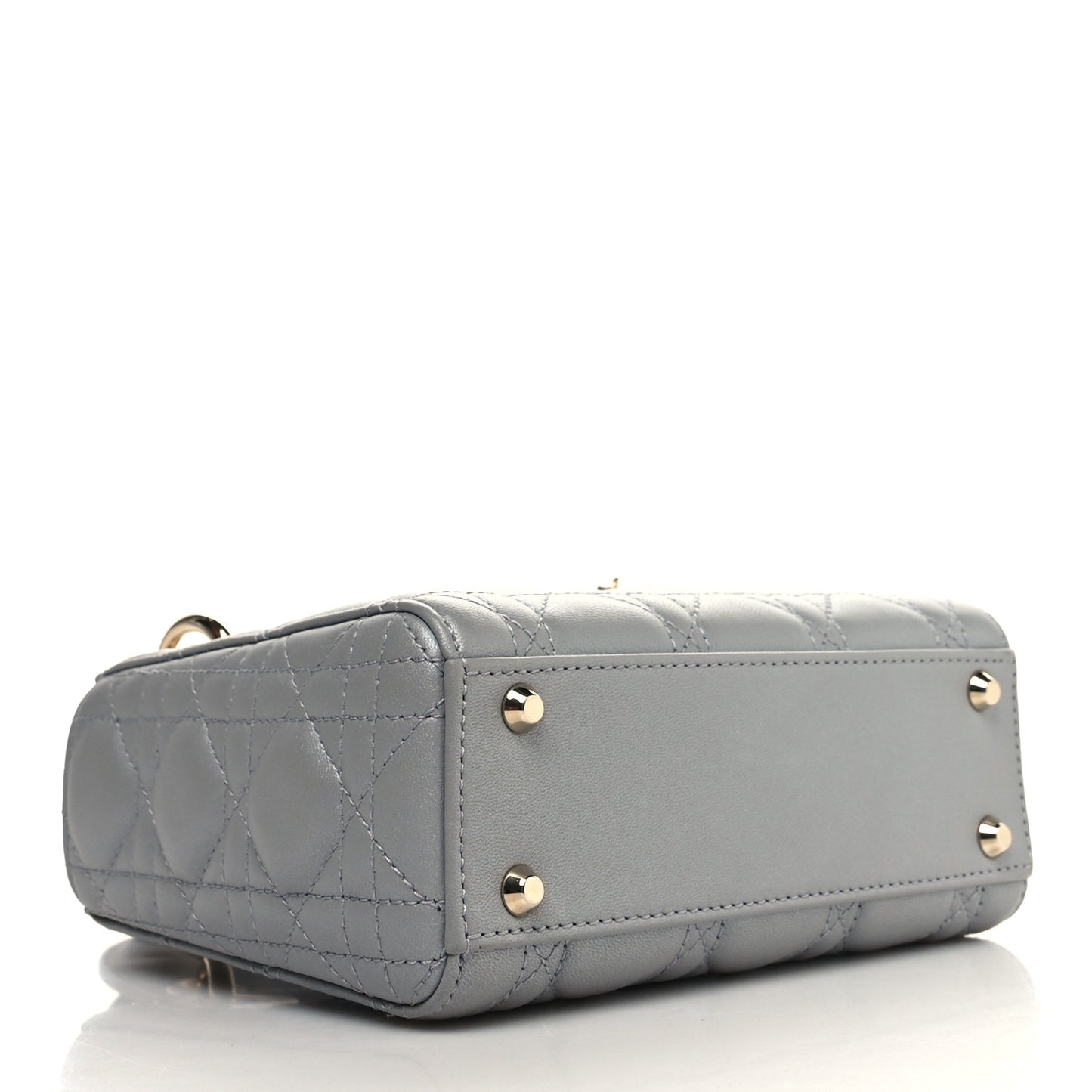Lambskin Cannage Mini Lady Dior Gray Opaline