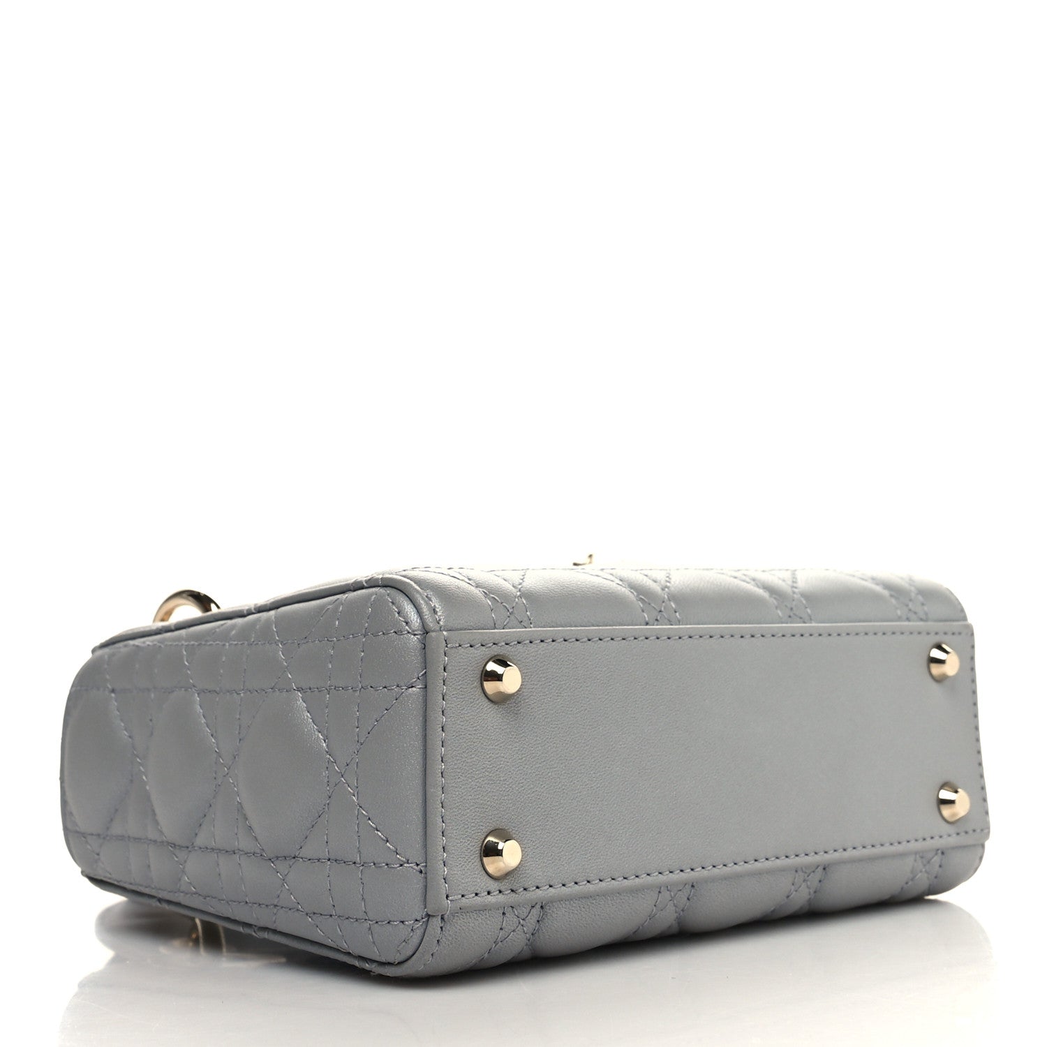 Christian Dior Lambskin Cannage Mini Lady Dior Gray Opaline 4 of 10