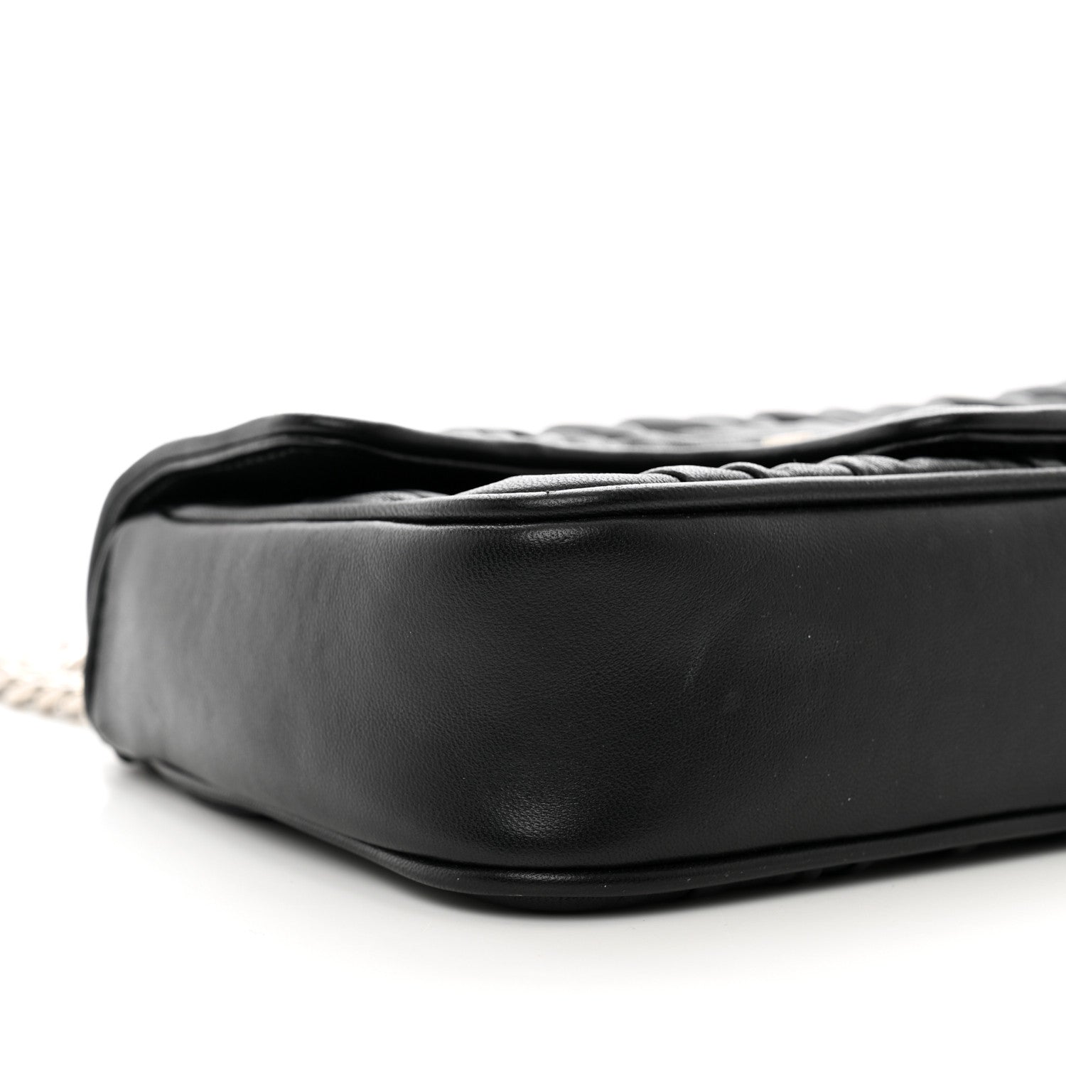 Prada Nappa Gaufre Small Chain Flap Shoulder Bag Black 7 of 9