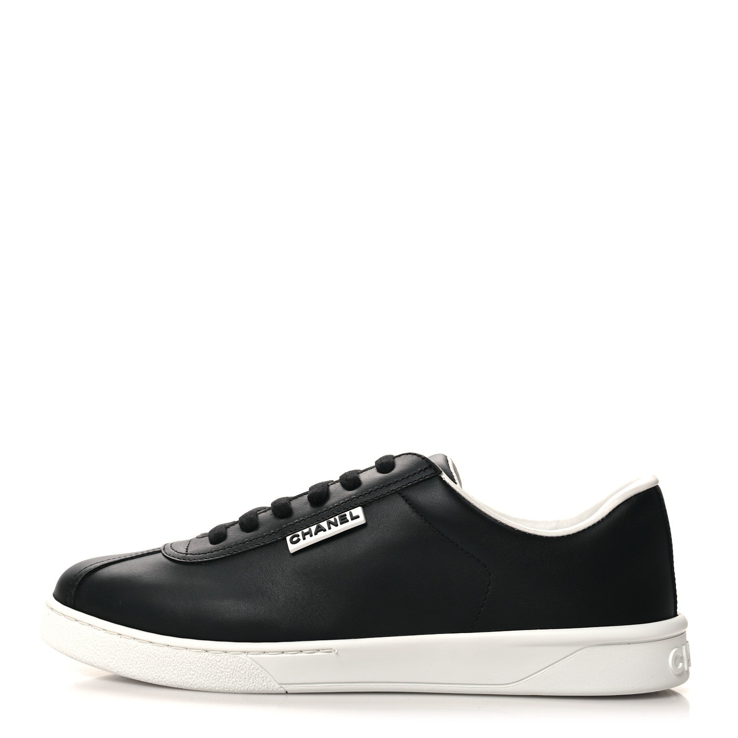 Chanel Calfskin CC Womens Sneakers 40 Black 1 of 8