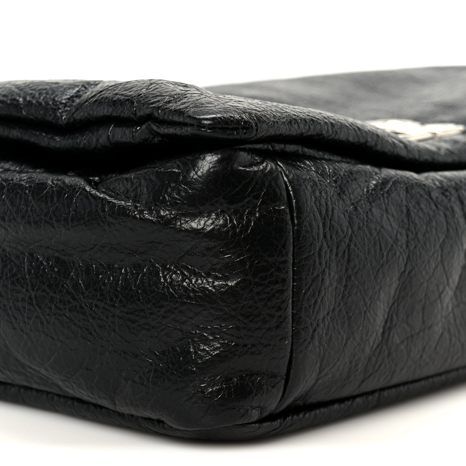 Balenciaga Arena Calfskin Small Monaco Flap Bag Black 1825110