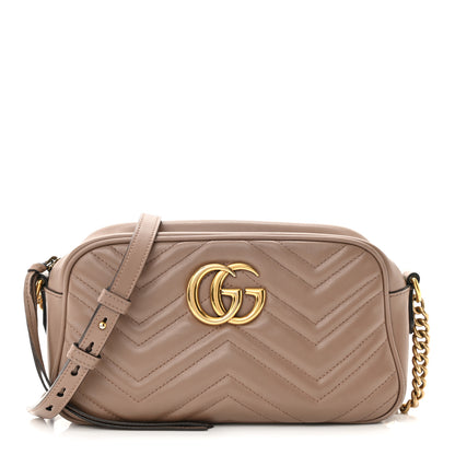 Gucci Calfskin Matelasse Small GG Marmont Chain Shoulder Bag Porcelain Rose 1 of 19