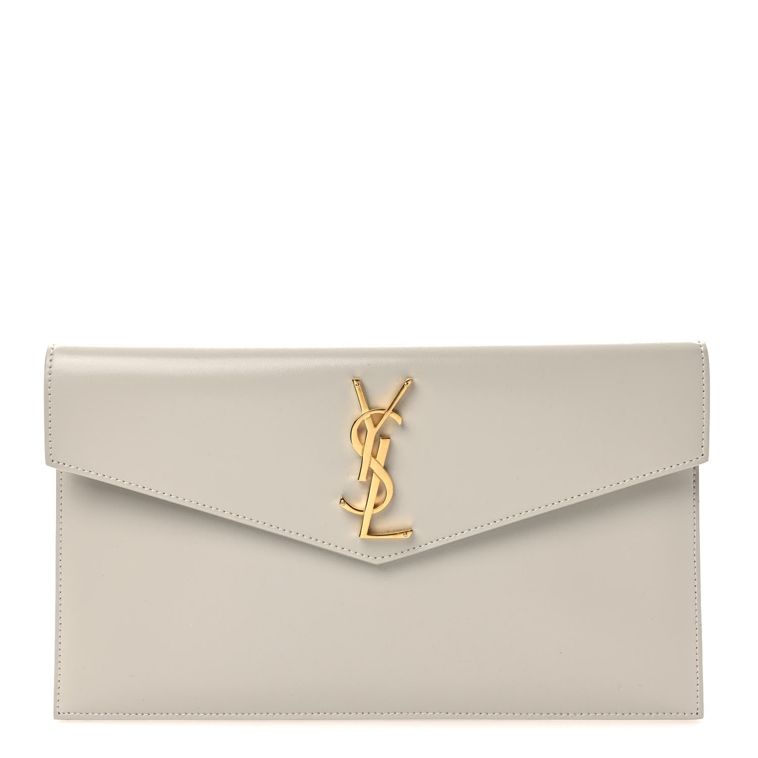 Saint Laurent Smooth Shiny Calfskin Uptown Pouch Crema Soft 1 of 6