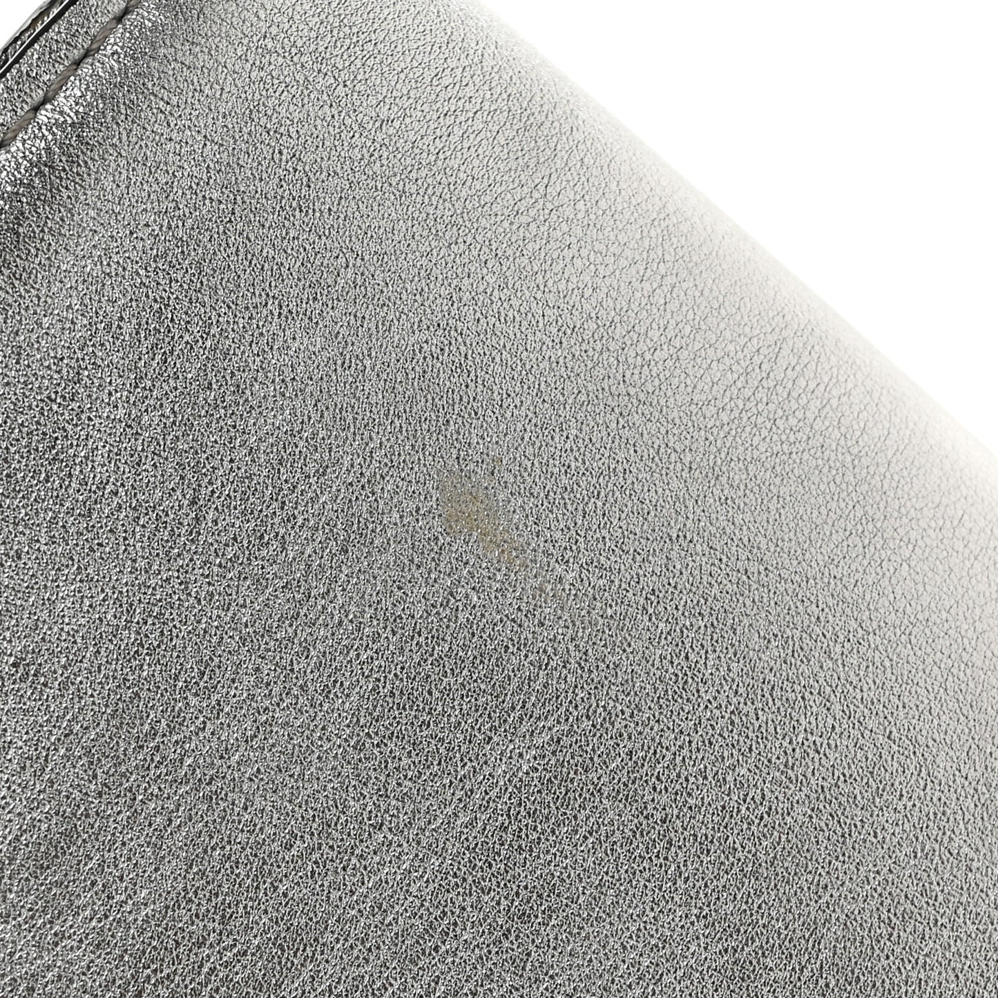 Metallic Calfskin Louise EW Lock Clutch Silver