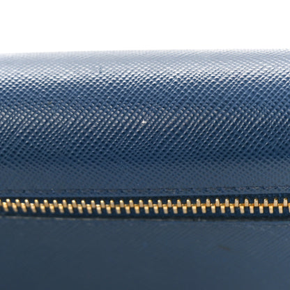 Prada Saffiano Wave Continental Flap Wallet Bluette Azzurro 10 of 10