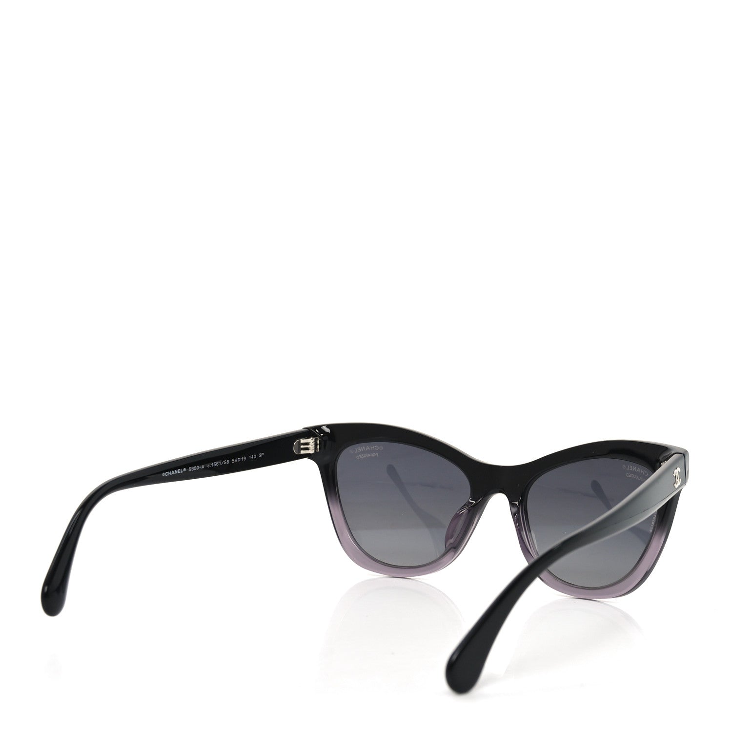 Chanel Polarized Acetate CC Cat Eye Summer Sunglasses 5350 Black 4 of 7