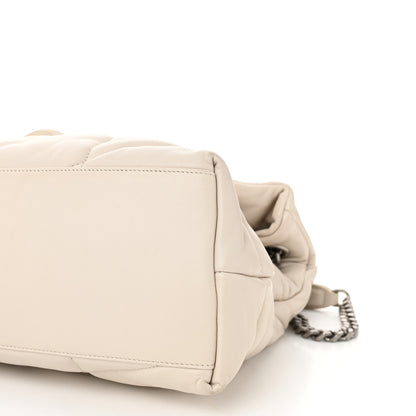 Saint Laurent Lambskin Quilted Medium Loulou Puffer Monogram Chain Satchel Crema Soft 10 of 12