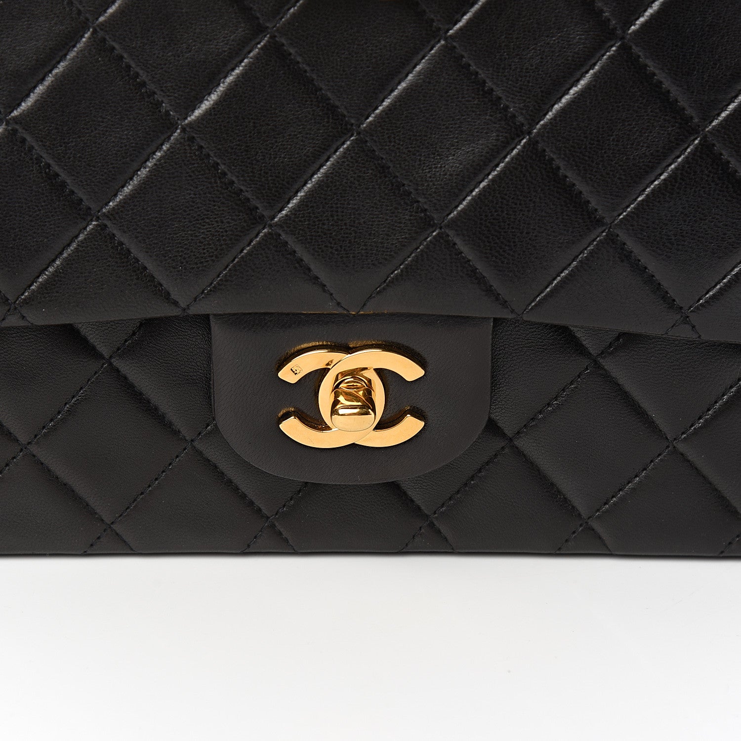 Chanel Lambskin Quilted Medium Double Flap Black 10 of 10