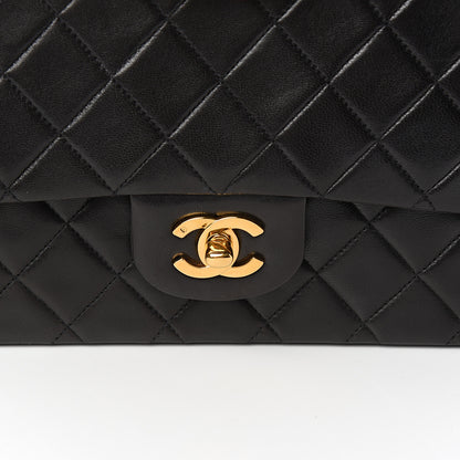 Chanel Lambskin Quilted Medium Double Flap Black 10 of 10