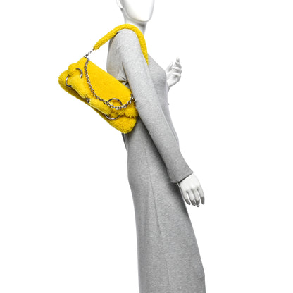 Gucci Merino Wool Medium Maxi Horsebit Chain Shoulder Bag Yellow 2 of 10