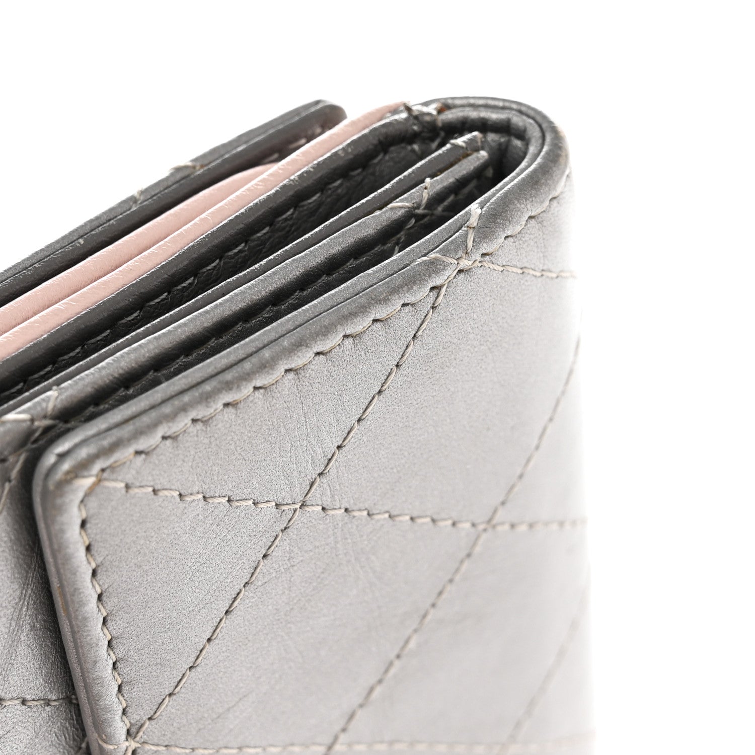 Chanel Aged Metallic Calfskin Large Palette Flap Wallet Silver 16 of 18