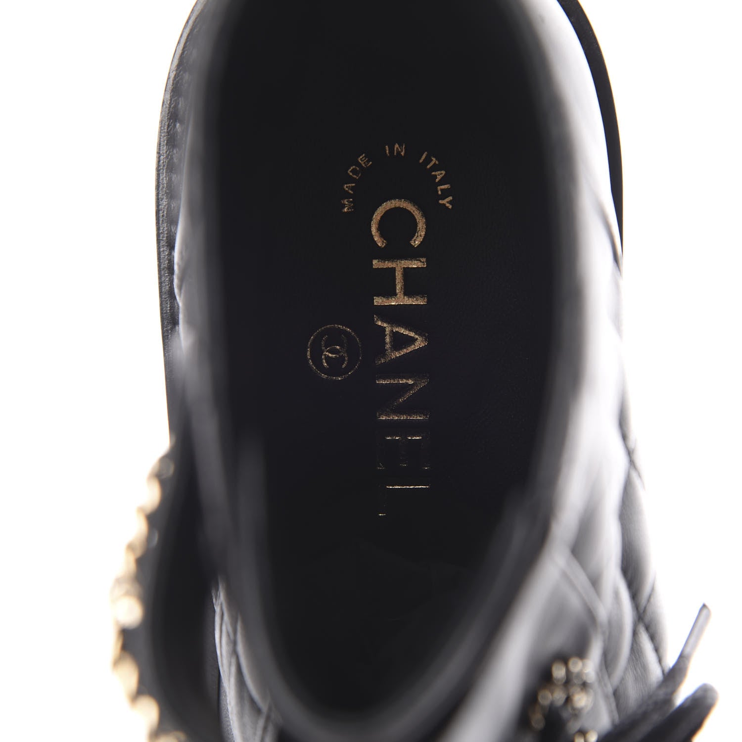 Chanel Shiny Goatskin Calfskin Quilted Lace Up Combat Boots 40 Black 7 of 9