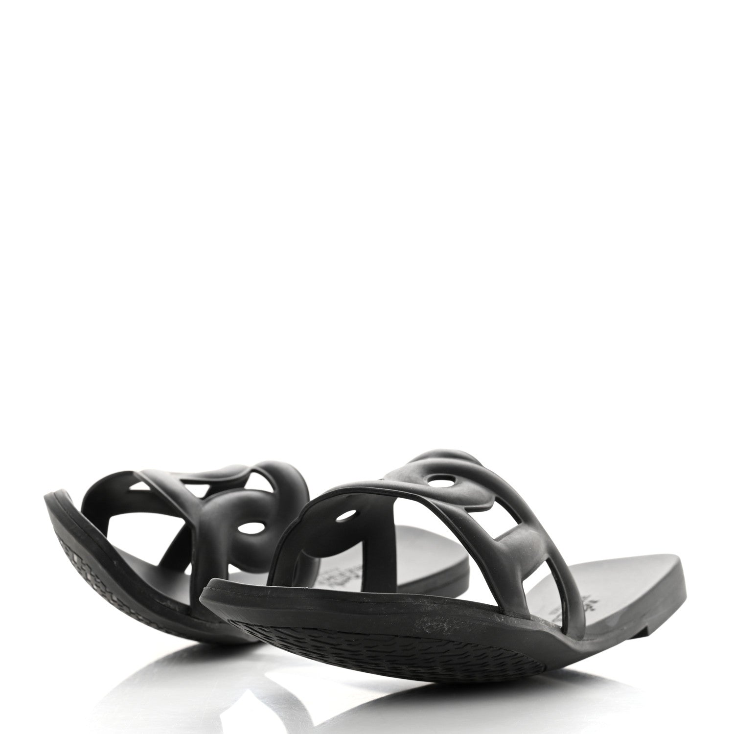 Hermes Rubber Aloha Sandals 36 Black 3 of 9