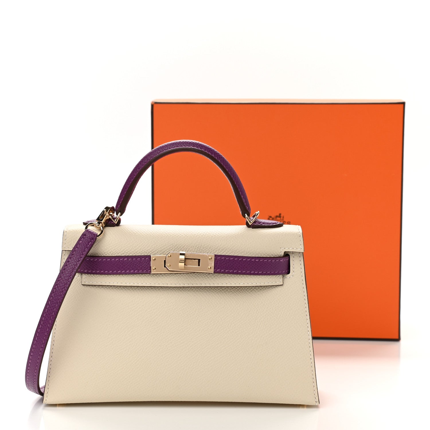Hermes Epsom Horseshoe Mini Kelly Sellier 20 Craie Anemone 11 of 11