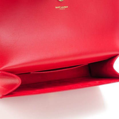 Saint Laurent Calfskin Classic Monogram Clutch Rouge Orient 5 of 8
