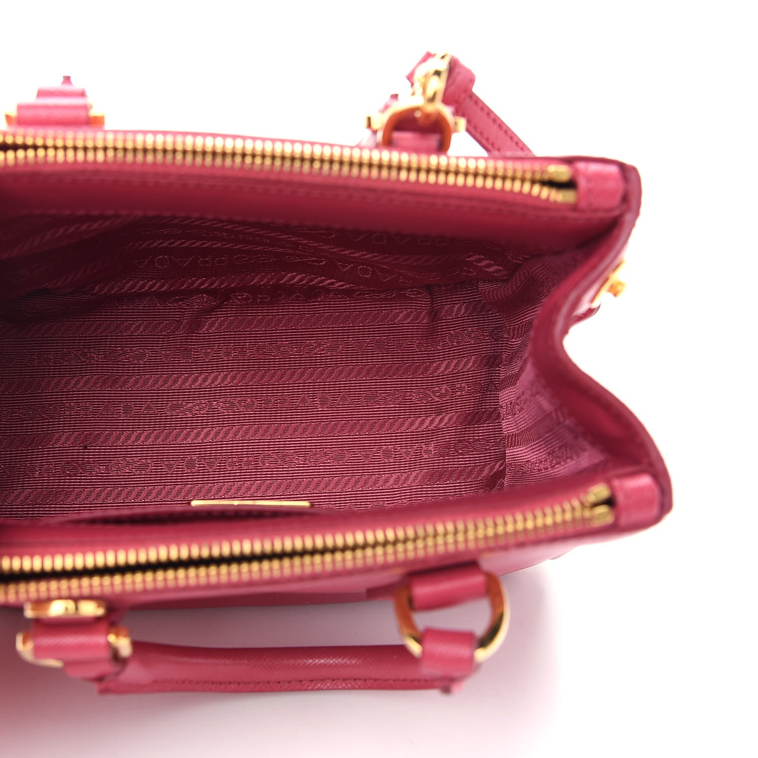 Prada Saffiano Lux Micro Galleria Double Zip Tote Peonia 4 of 9