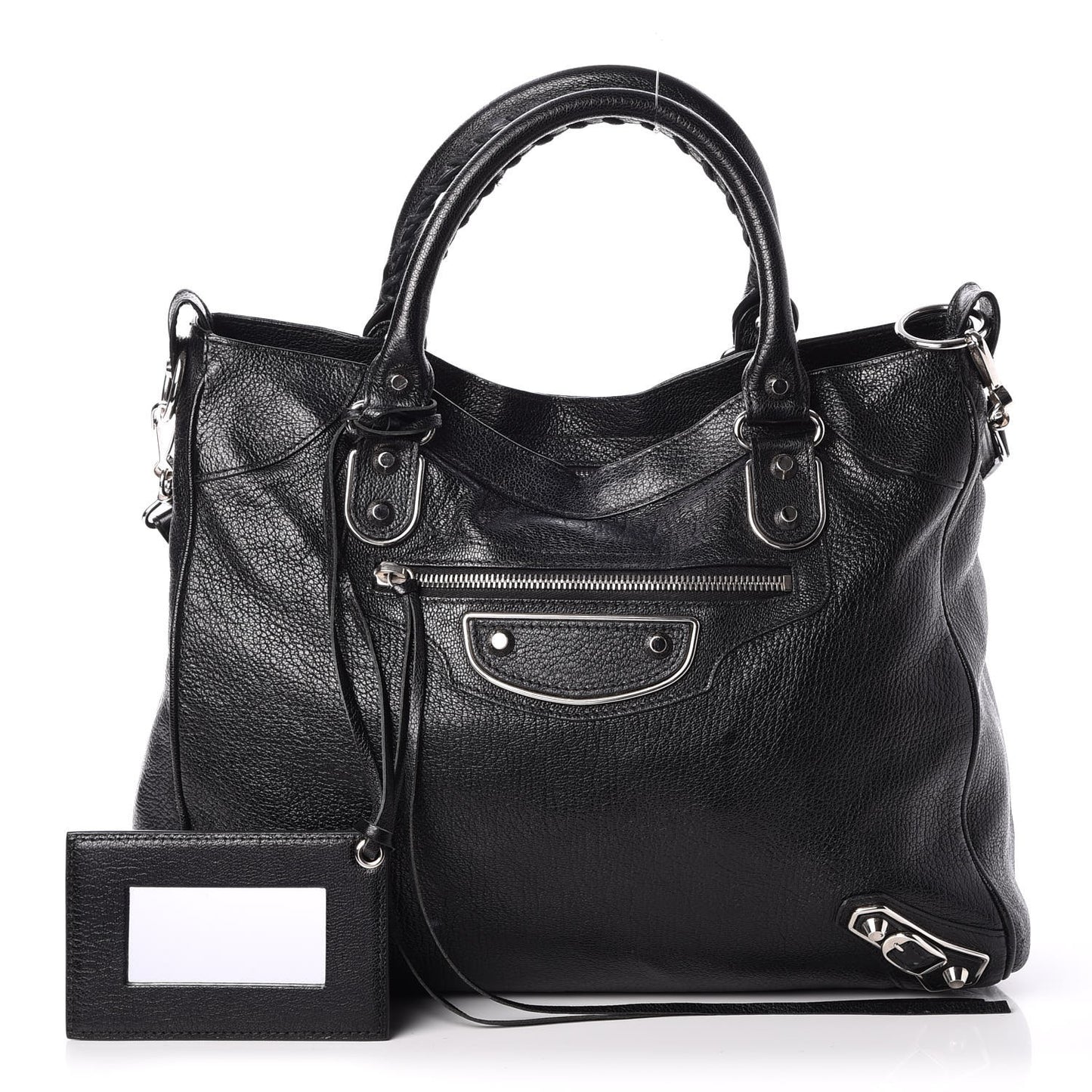 Chevre Silver Metallic Edge Hardware Velo Black