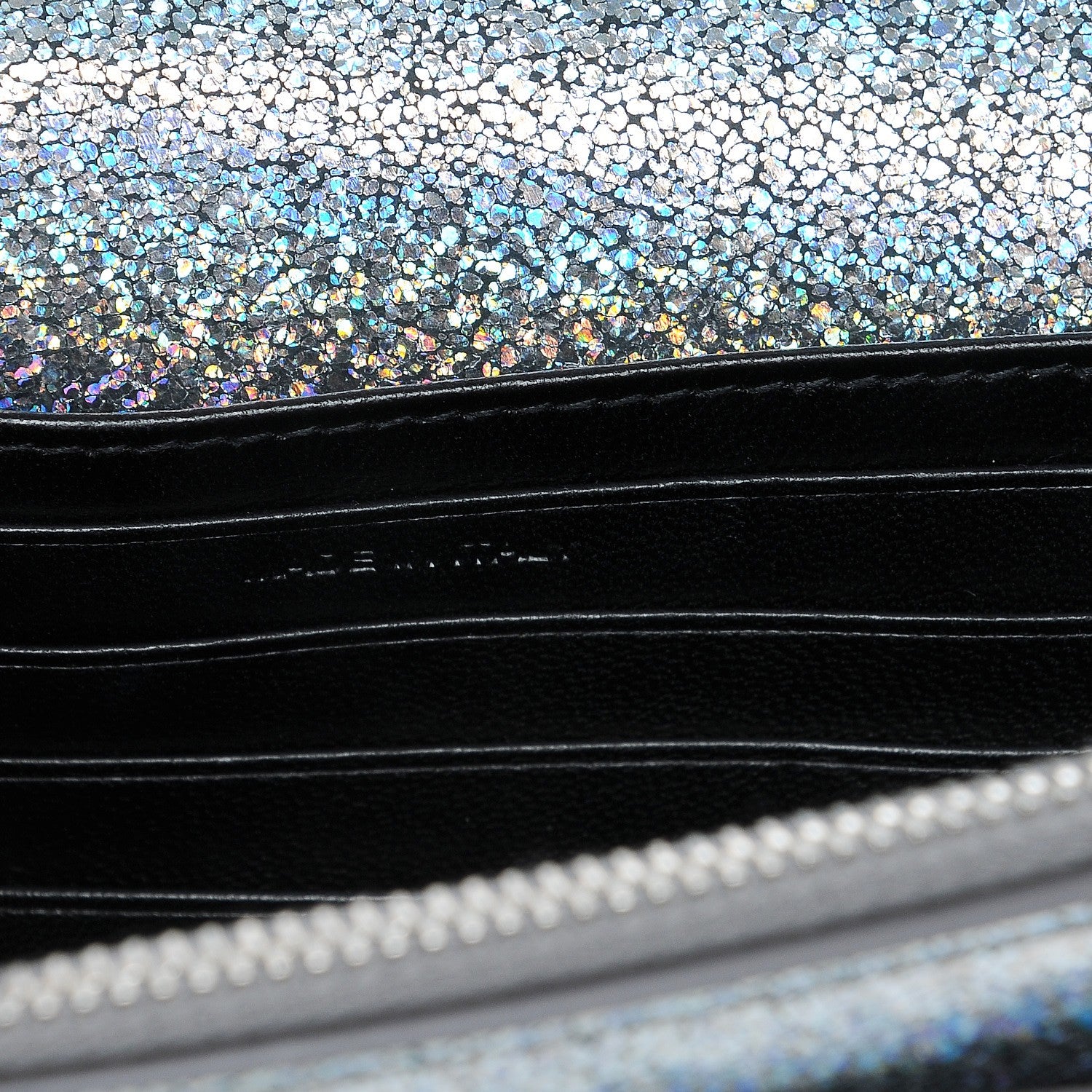 Saint Laurent Metallic Crackled Calfskin Monogram Sunset Chain Wallet Star Light 6 of 8