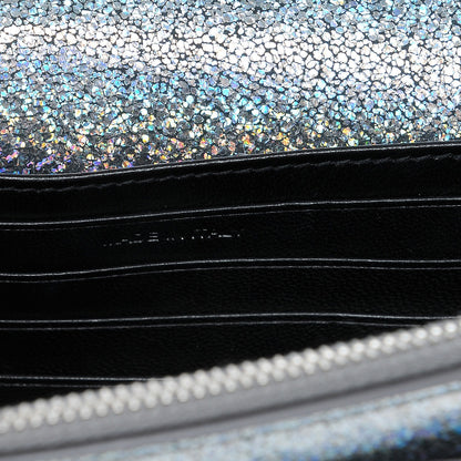 Saint Laurent Metallic Crackled Calfskin Monogram Sunset Chain Wallet Star Light 6 of 8