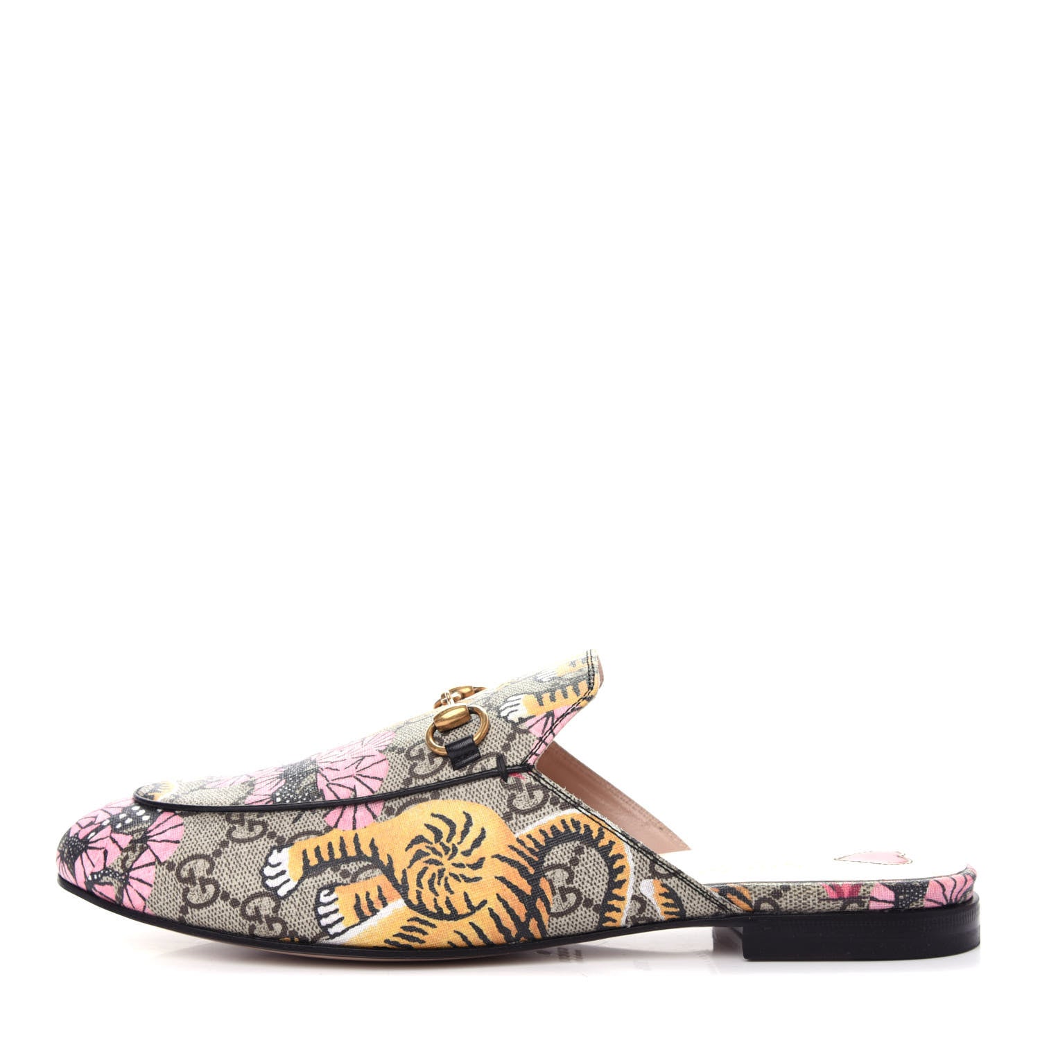 Gucci GG Supreme Monogram Bengal Womens Princetown Slippers 39.5 Beige Crop Pink 1 of 11