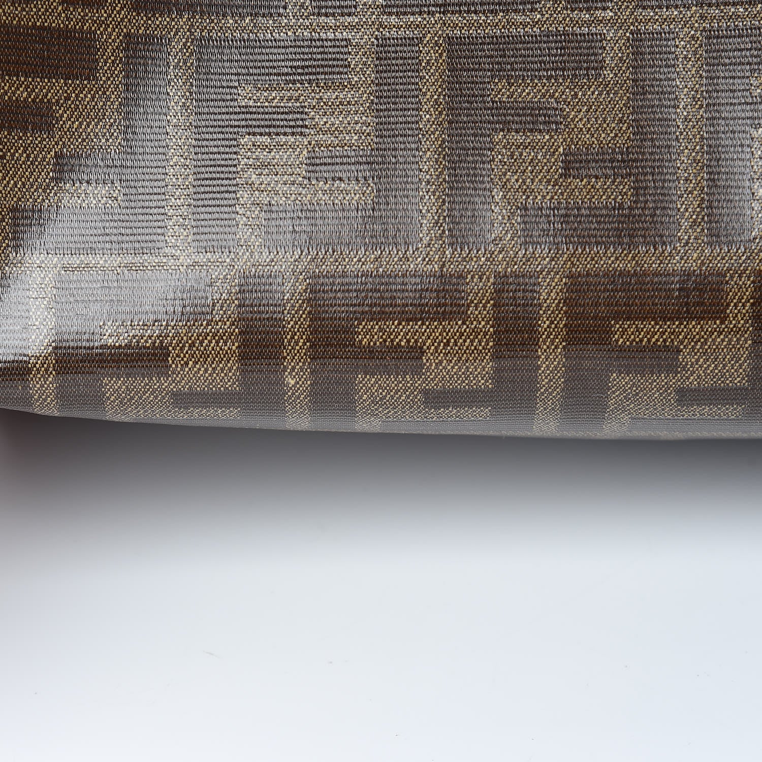 Fendi Glazed Fabric Vitello Century FF 1974 Stamp Patch Mini Peekaboo Defender Cover Mogano Panna Black 10 of 10