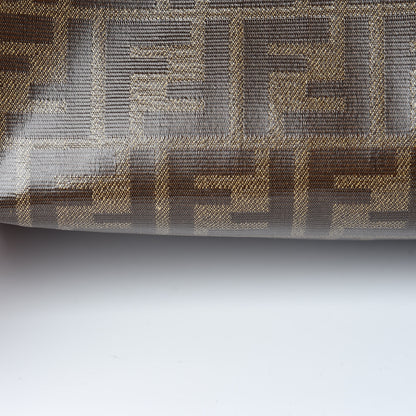 Fendi Glazed Fabric Vitello Century FF 1974 Stamp Patch Mini Peekaboo Defender Cover Mogano Panna Black 10 of 10