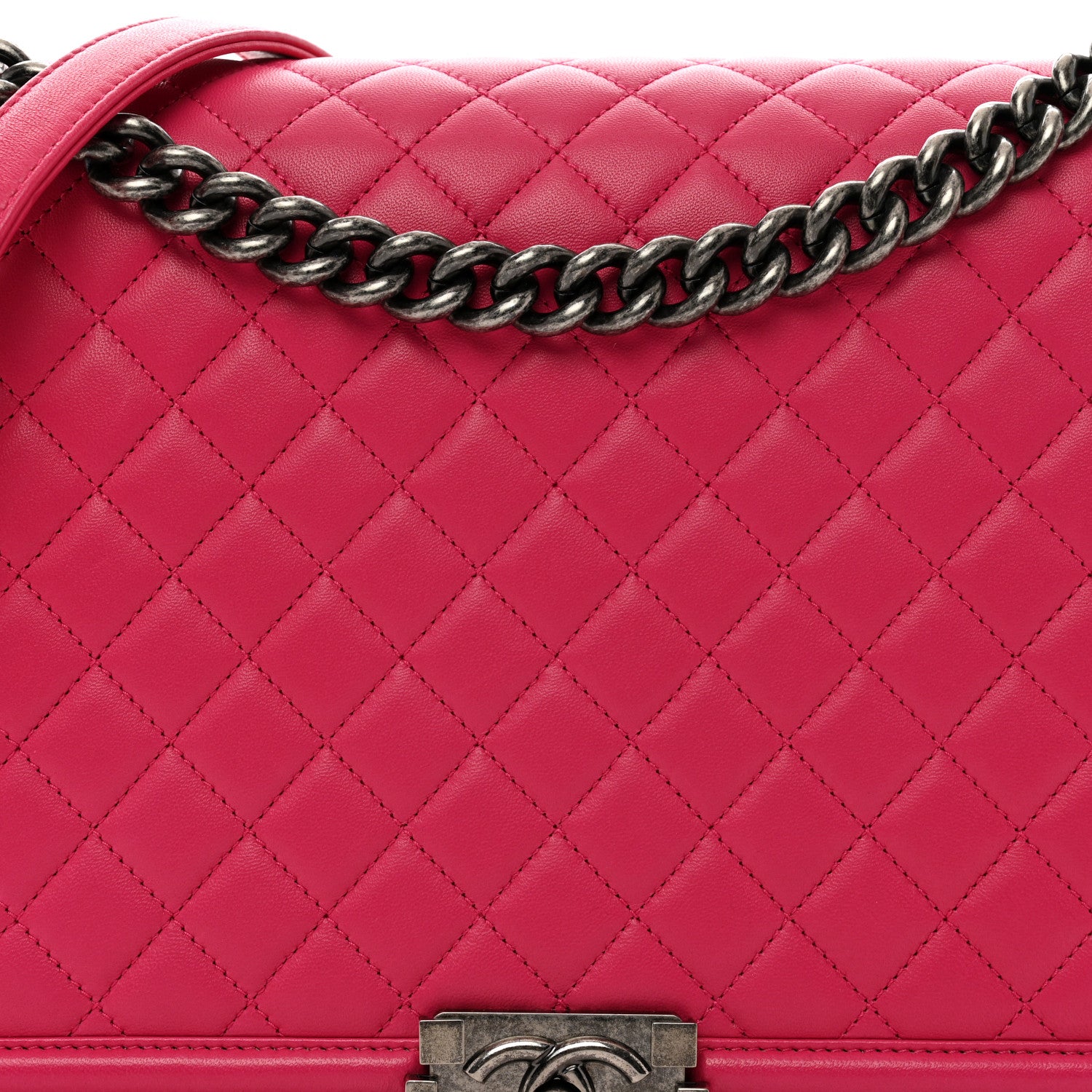Chanel Lambskin Quilted Large Boy Flap Pink 5 of 10