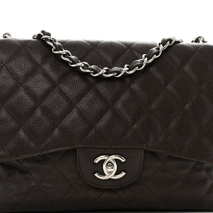 Chanel Caviar Quilted Jumbo Single Flap Dark Brown 8 of 15