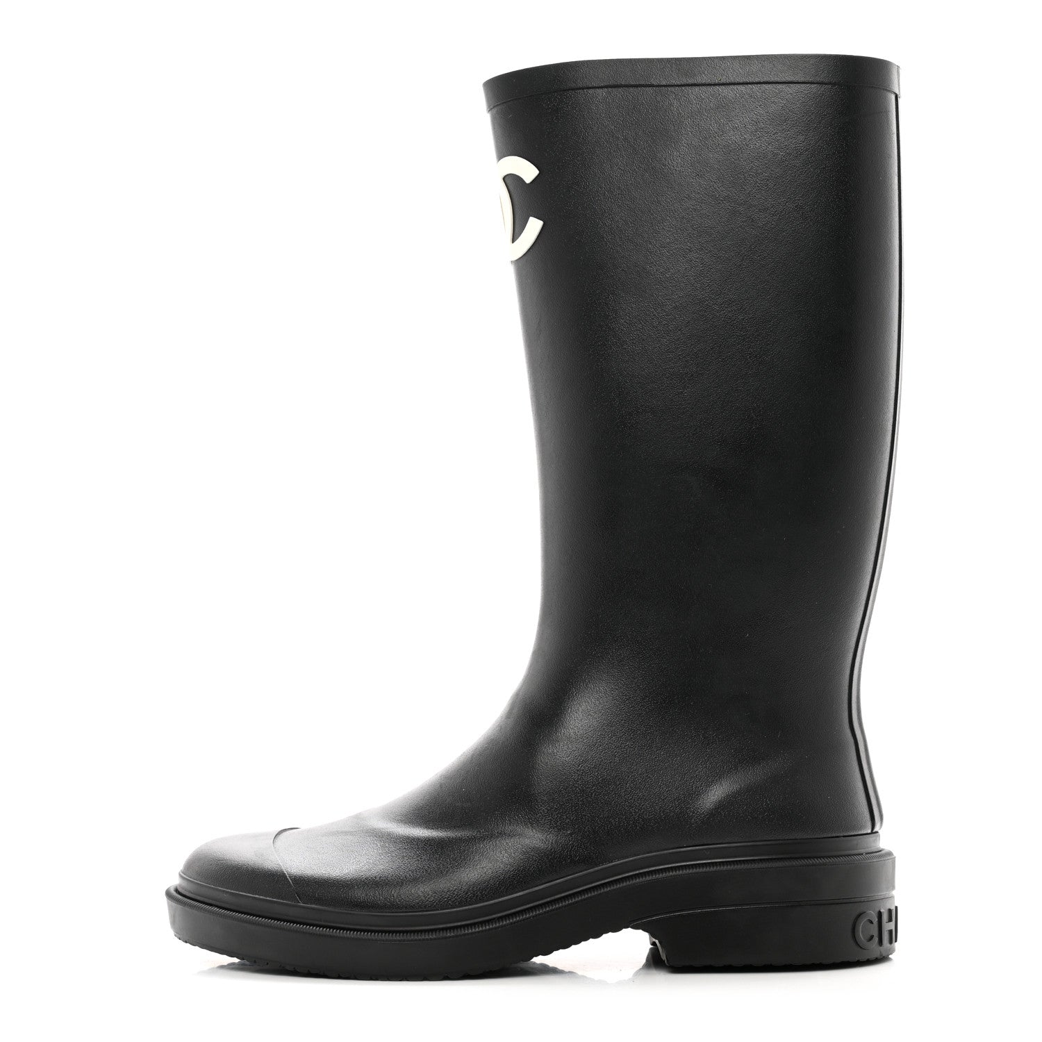 Chanel Caoutchouk CC High Boots 37 Black 1 of 8