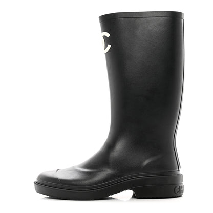 Chanel Caoutchouk CC High Boots 37 Black 1 of 8