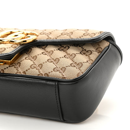 Gucci Monogram Matelasse Diagonal Mini GG Marmont Shoulder Bag Beige Black 8 of 8