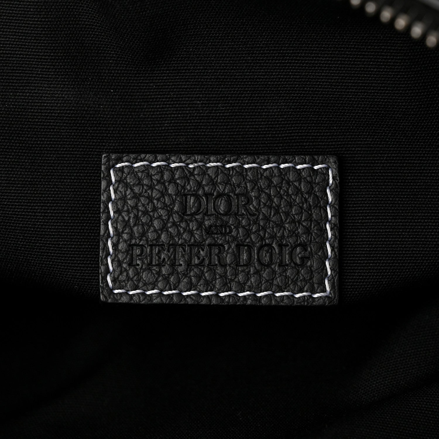 Christian Dior X PETER DOIG Grained Calfskin Saddle Bag Black 6 of 13