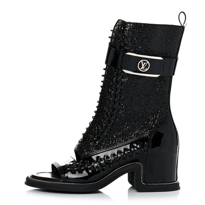 Louis Vuitton Patent Moonlight Boots 38 Black 1 of 9