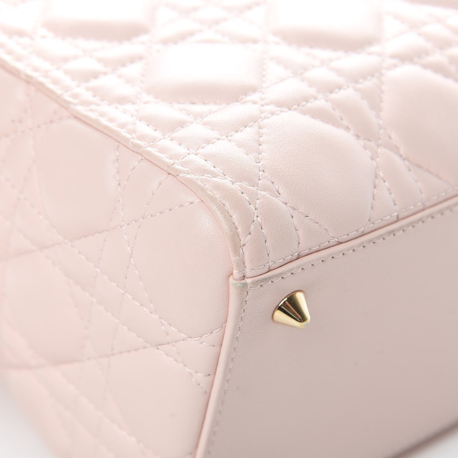 Christian Dior Lambskin Cannage Medium Lady Dior Light Pink 12 of 16