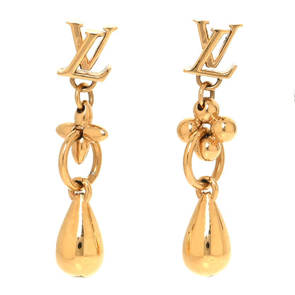 Louis Vuitton Metal LV Flower Drop Gold 1 of 4