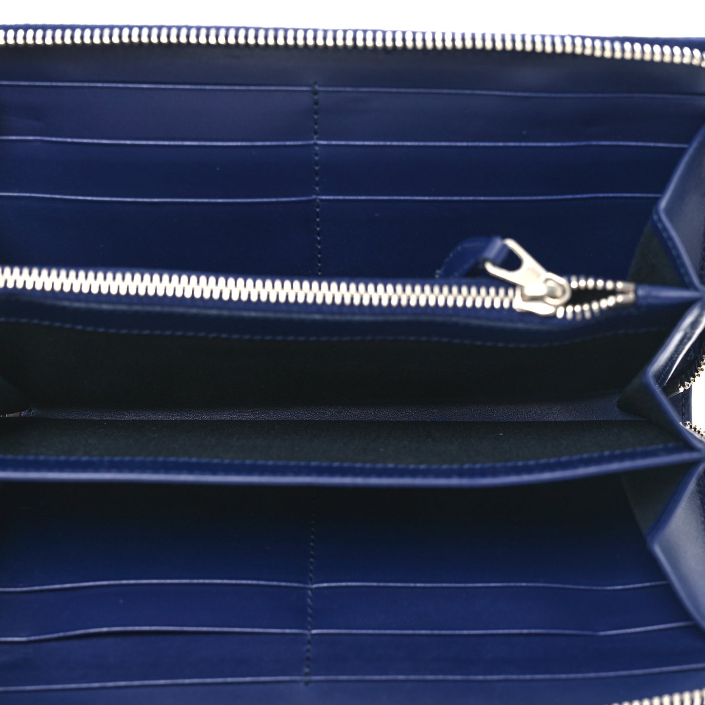 Smooth Calfskin Metallic Patent Giant 12 Silver Hardware Continental Zip Around Wallet Ultraviolet
