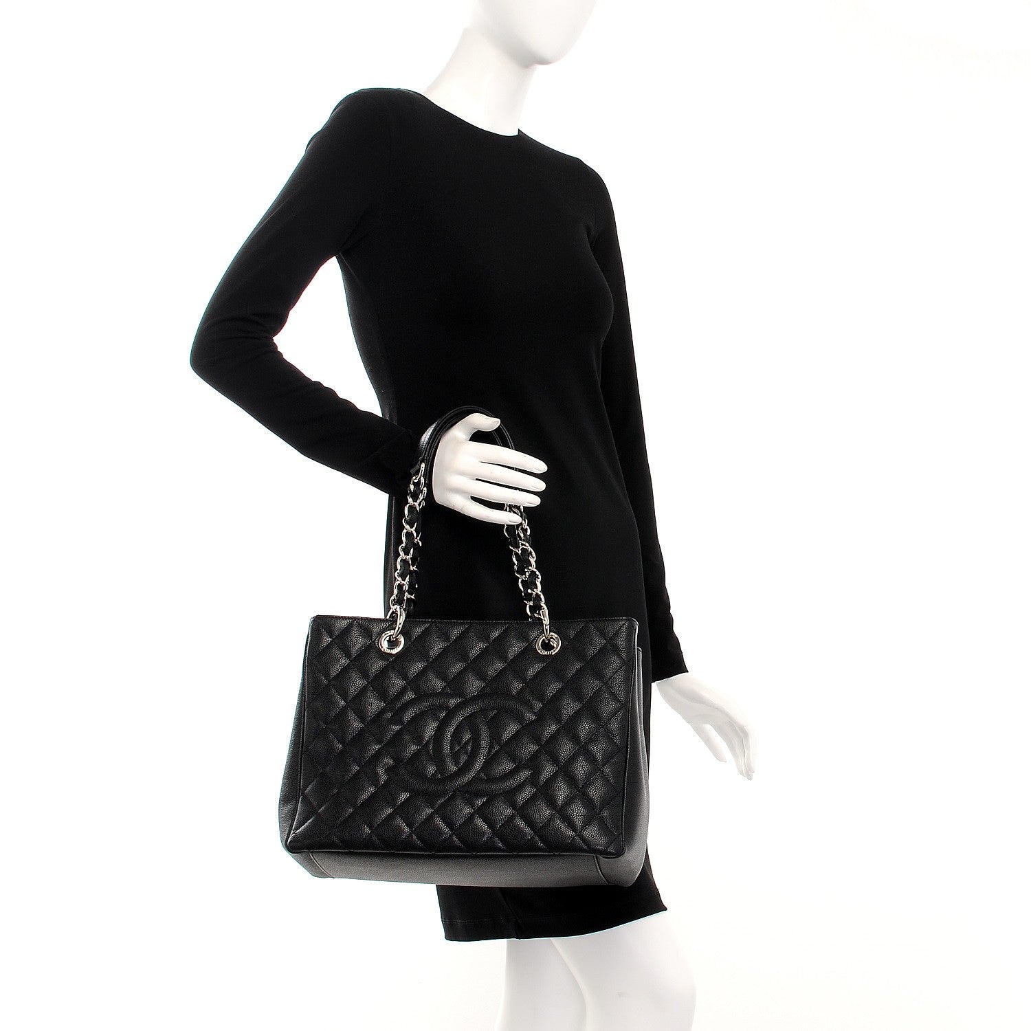 Chanel Caviar Quilted Grand Shopping Tote GST Black 2 of 12