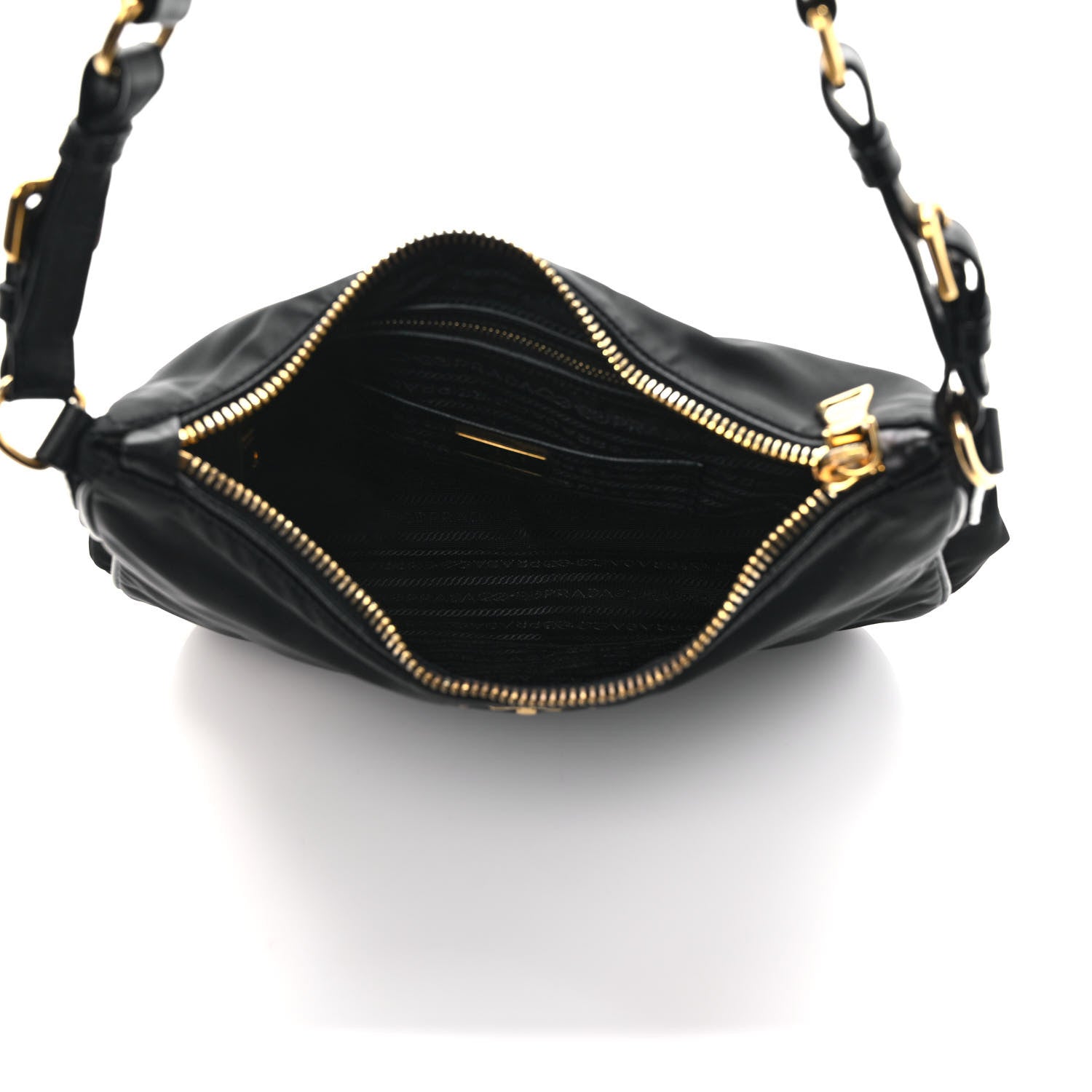 Prada Tessuto Nylon Shoulder Bag Black 4 of 10