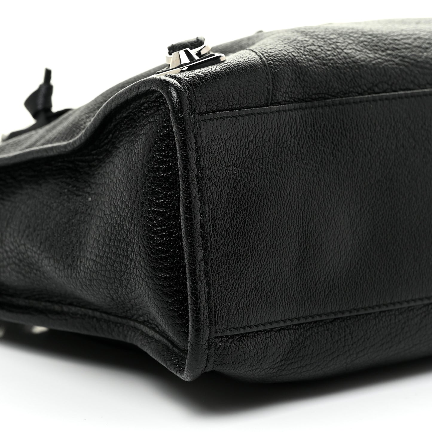 Chevre Silver Metallic Edge Hardware S City Black