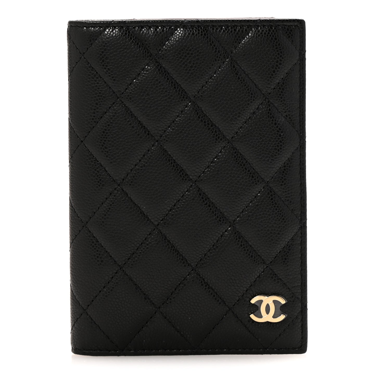 Caviar Quilted Passport Holder Black