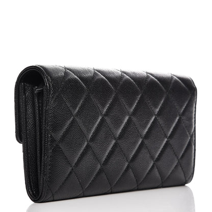 Chanel Caviar Quilted Large Golden Class Gusset Flap Wallet Black 3 of 9