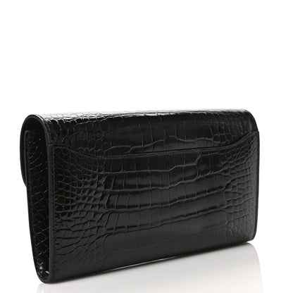 Hermes Shiny Alligator Constance Long Wallet Black 3 of 6