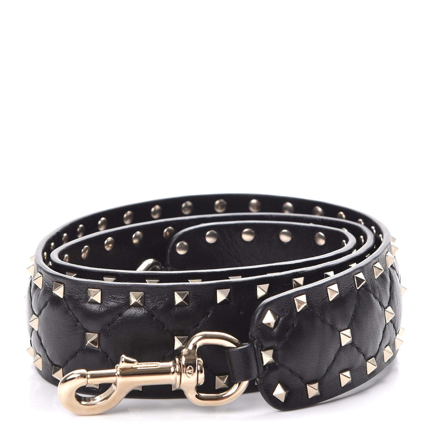 Valentino Garavani Lambskin Rockstud Spike Shoulder Strap Black 1 of 6
