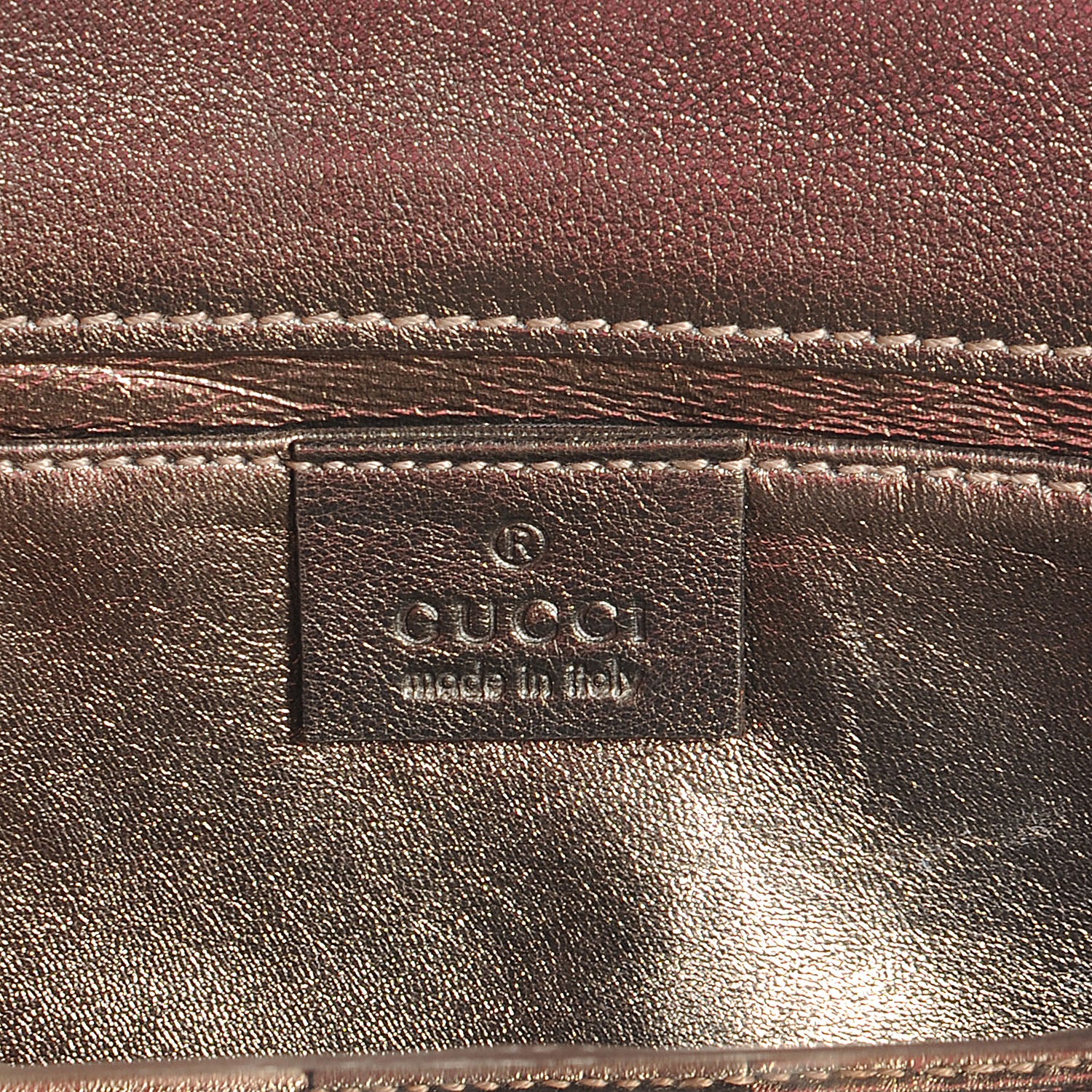 Gucci Metallic Calfskin Britt Clutch Pewter 6 of 8