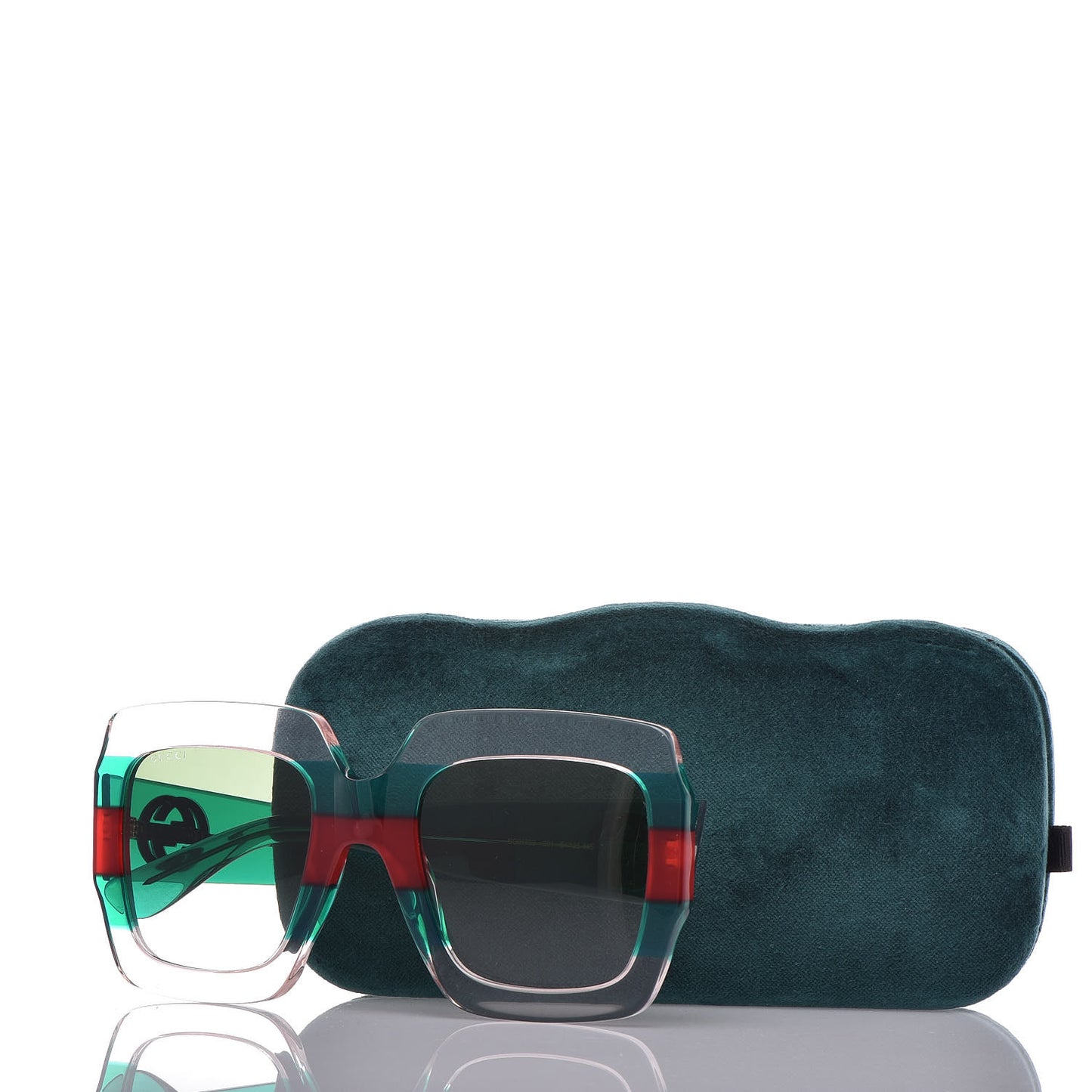 Square Web Frame GG0178S Sunglasses Green Red