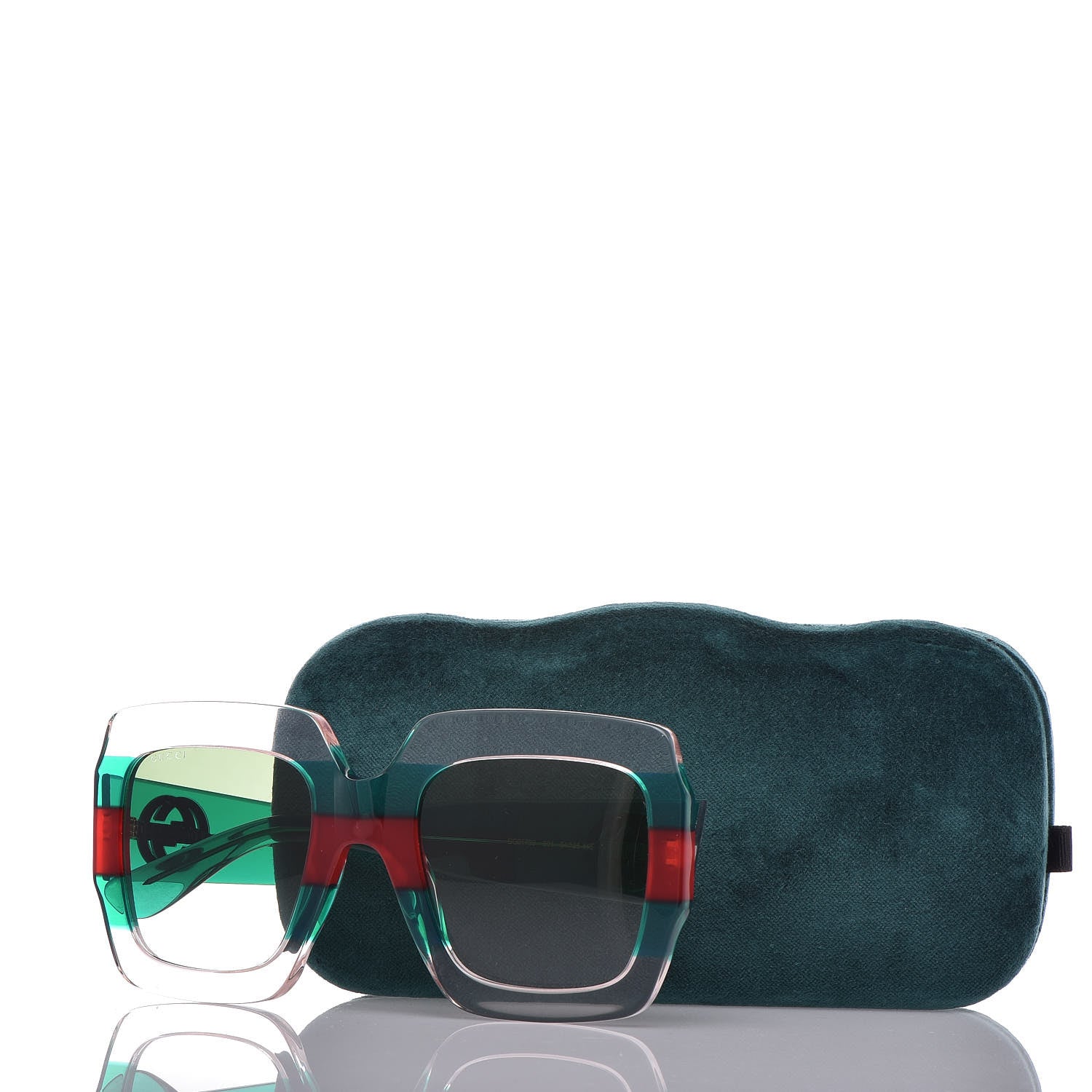 Gucci Square Web Frame GG0178S Sunglasses Green Red 7 of 7