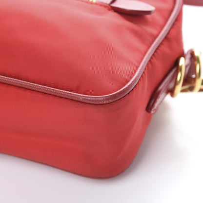 Prada Tessuto Nylon Saffiano Small Crossbody Rosso 11 of 15